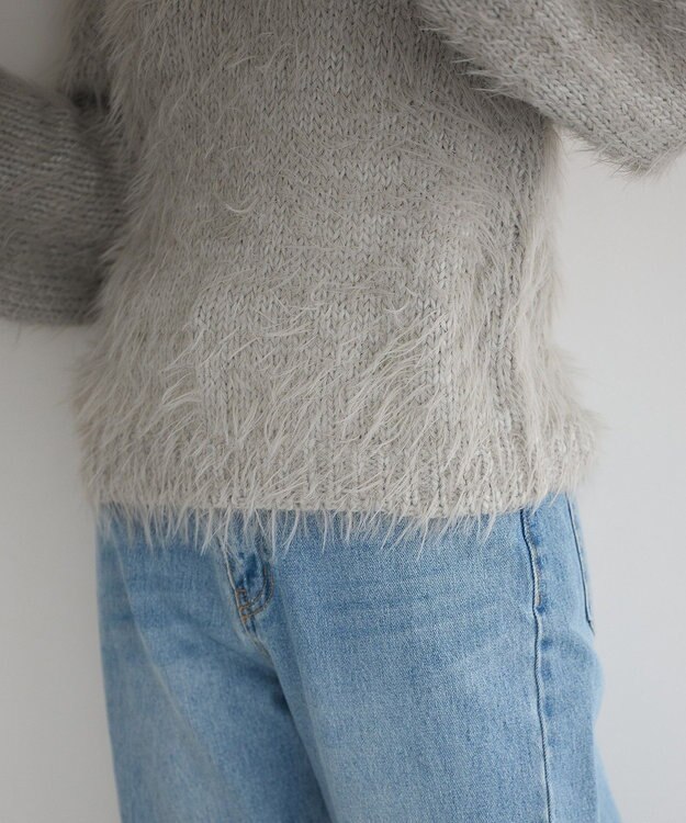 YECCA VECCA フェザーMIXロービングニット Gray