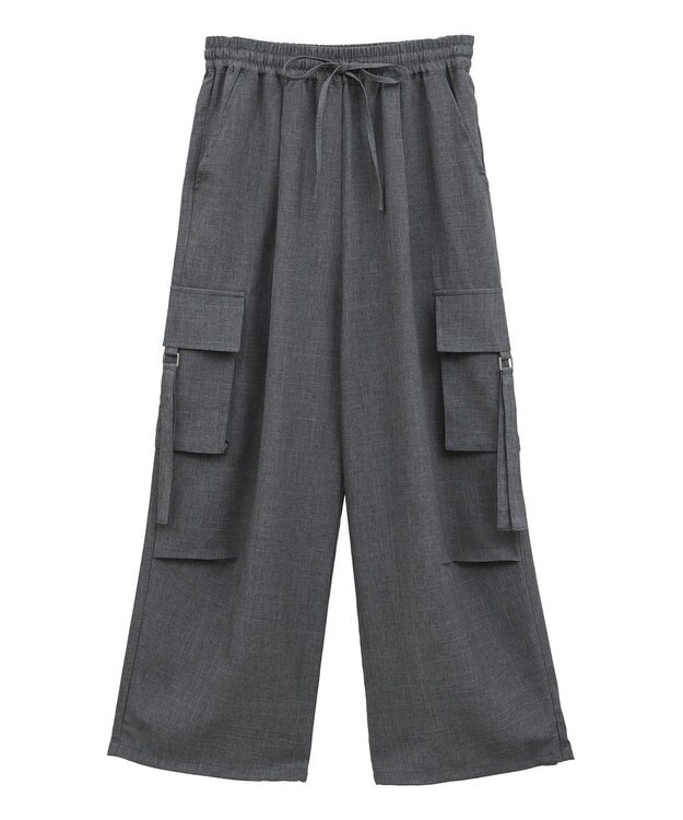 Green Parks 麻調ミリタリーカーゴパンツ Dark Gray