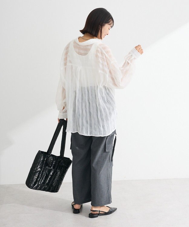 Green Parks 麻調ミリタリーカーゴパンツ Dark Gray