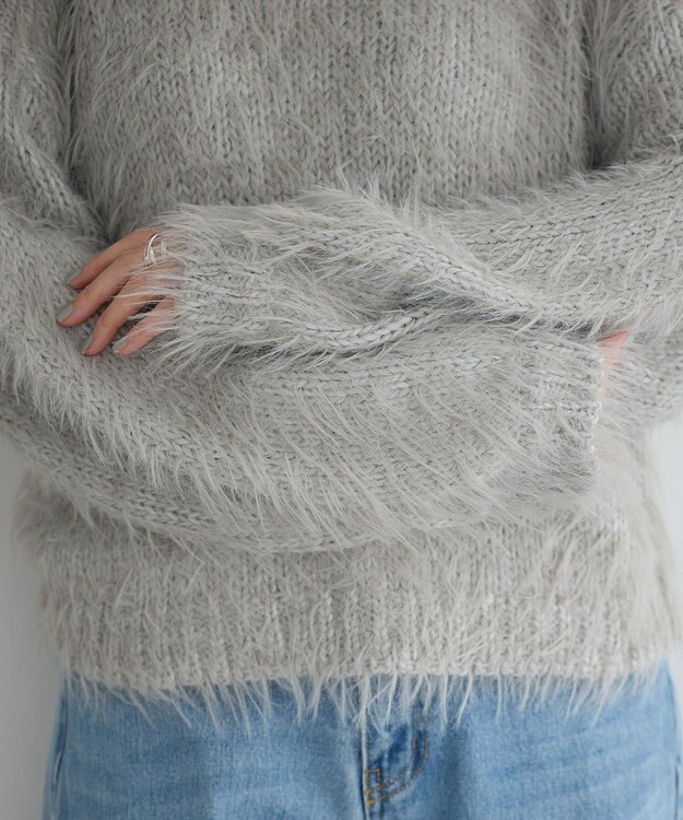 YECCA VECCA フェザーMIXロービングニット Gray