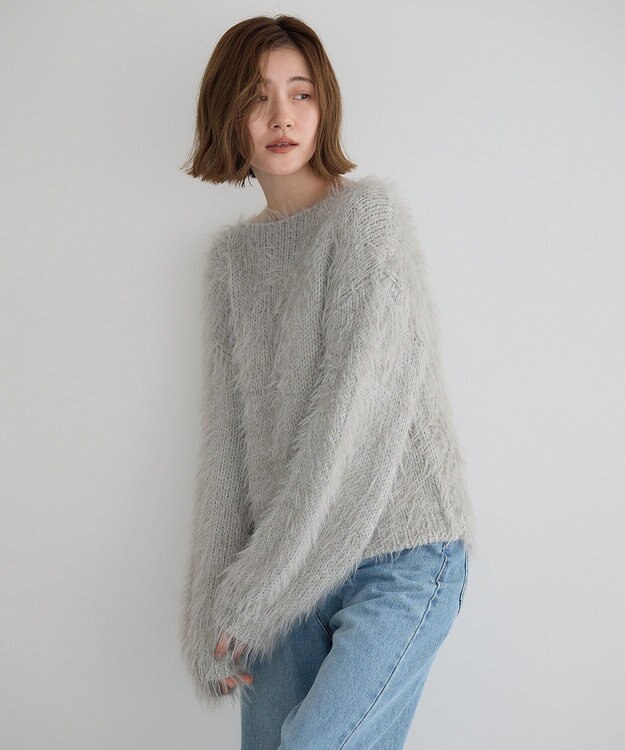 YECCA VECCA フェザーMIXロービングニット Gray