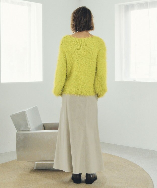 YECCA VECCA フェザーMIXロービングニット Lime Green