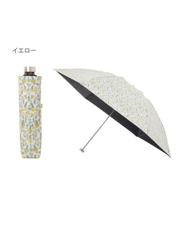 MOONBAT 【 遮光率100％/遮熱/UV/軽量】MACKINTOSH PHILOSOPHY(マッキントッシュフィロソフィー)晴雨兼用日傘 Snowblue Garden Barbrella バーブレラ 折りたたみ傘 フワクール生地使用 イエロー