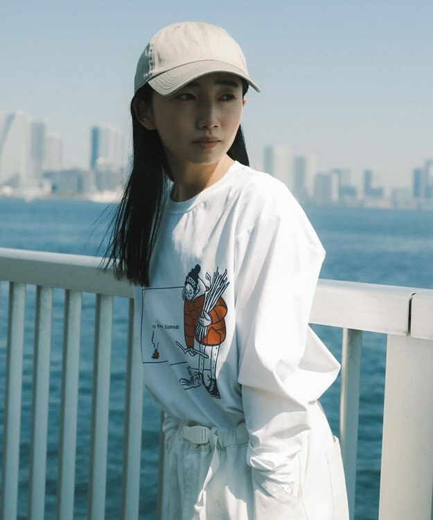 SHARE PARK LADIES 【LADIES】吸水速乾 フロントプリントTシャツ ホワイト