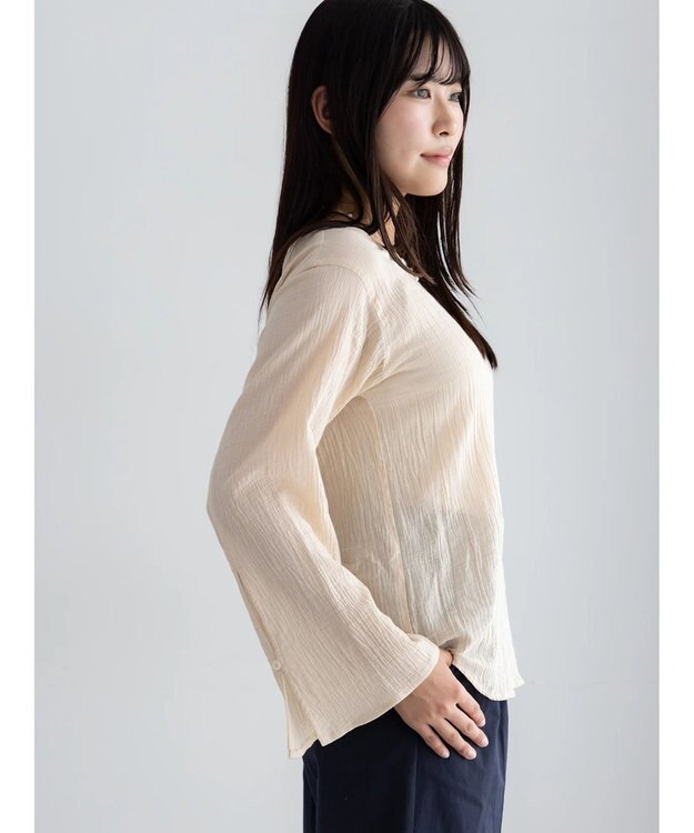 Te chichi クレープフレアスリーブブラウス【AOYAMA FASHION ASSOCIATION × Te chichi】 オレンジ