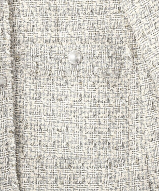 YECCA VECCA ノーカラーツイードジャケット Gray