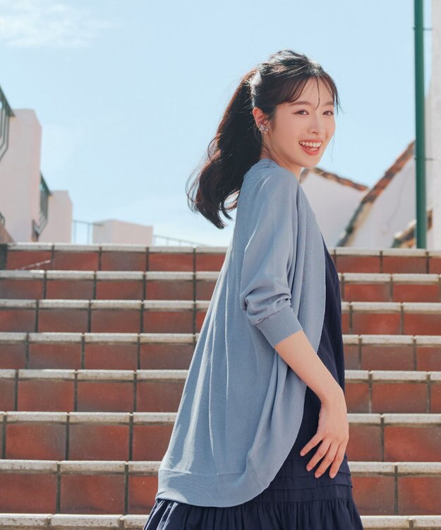 Tiaclasse ドルマンニットカーディガン サックス