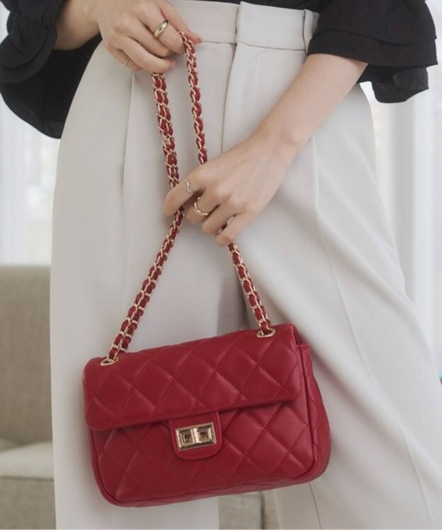WEGO 【ANGIE VINTAGE】キルティングショルダーBAG レッド