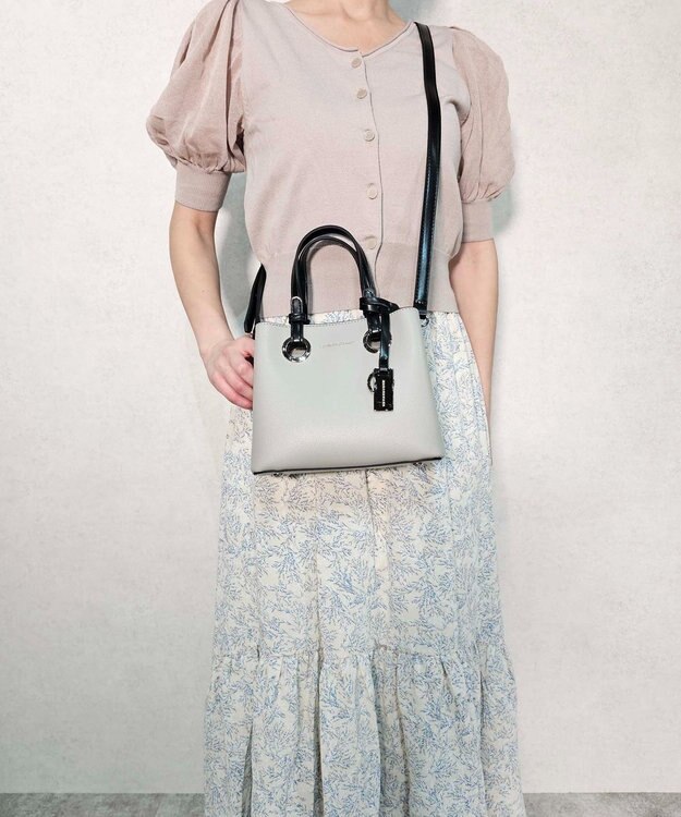 style code 【MERCURYDUO/マーキュリーデュオ】メタルアイレット　ミニショルダーバッグ、ハンドバッグ オリーブ