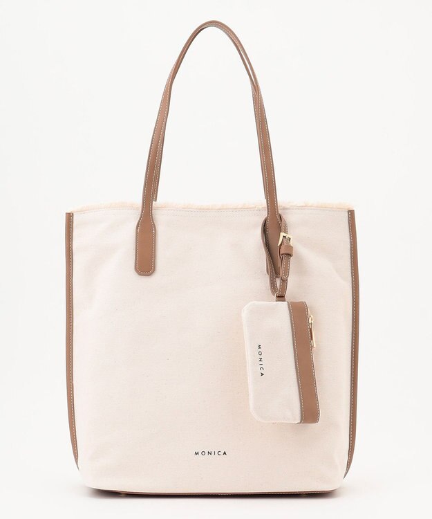 LA BAGAGERIE 【MONICA】A4フリンジキャンバストート キャメル×アイボリー