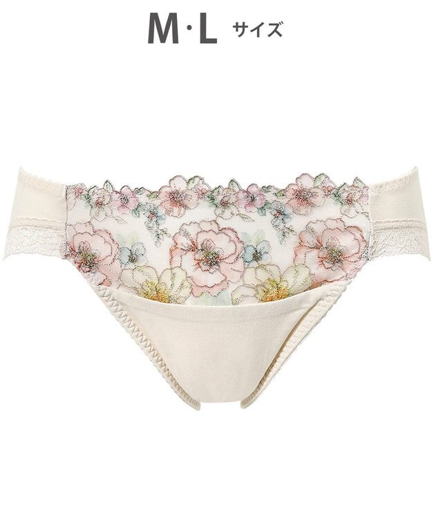 Wing ショーツ KB2060とペア 綿混素材（身生地部） やさしいはきごこち ナチュラルアップブラ はきこみ丈あさめ KF3360 ウイング／ワコール クリーム