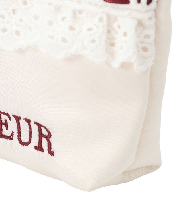 Maison de FLEUR ガトーフレーズスクエアポーチ Off White