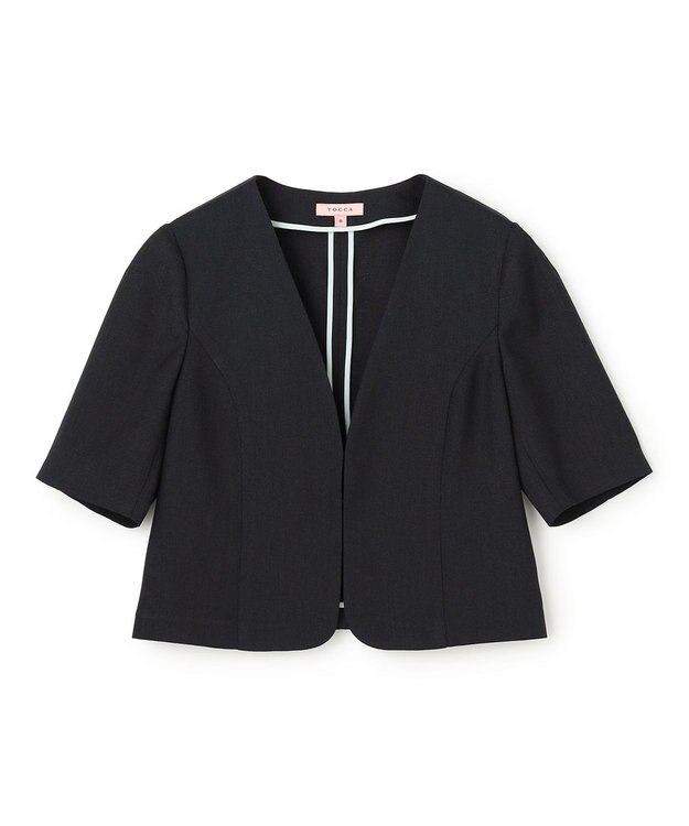 TOCCA 【松木育未さん着用】BRIGHT BREEZE 半袖ショートジャケット ネイビー系