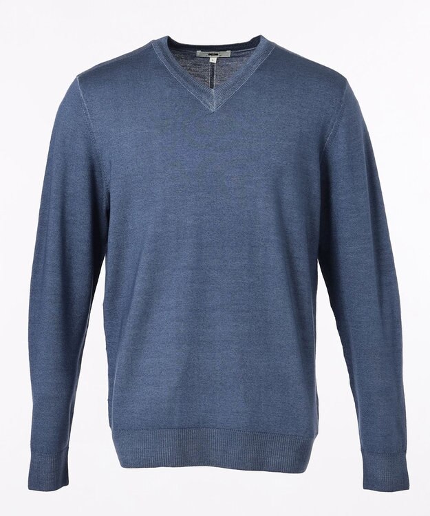 JOSEPH ABBOUD ビンテージガーメントダイ　Vネックニット ブルー系