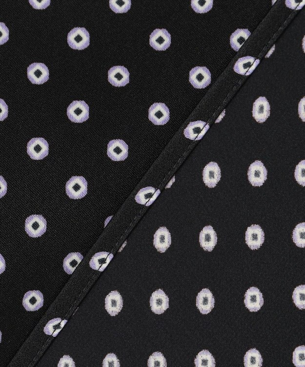 J.PRESS LADIES S 【洗える】ピーチサテン 幾何プリント ブラウス ネイビー系5