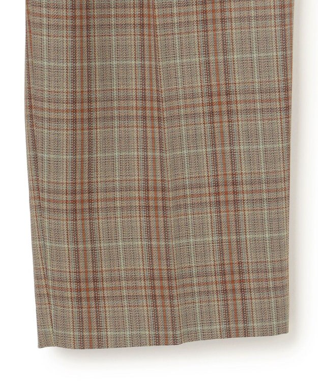 BEIGE， SELMA / チェックウールハイウエストタックパンツ Camel × Nude