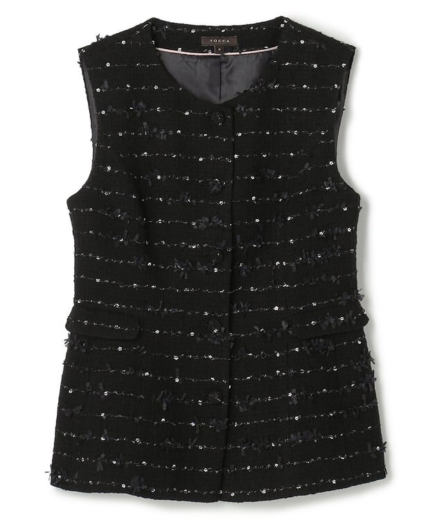 TOCCA 【八木アリサさん着用】【消臭】FLOWER HIDE AND SEEK ジレ ブラック系