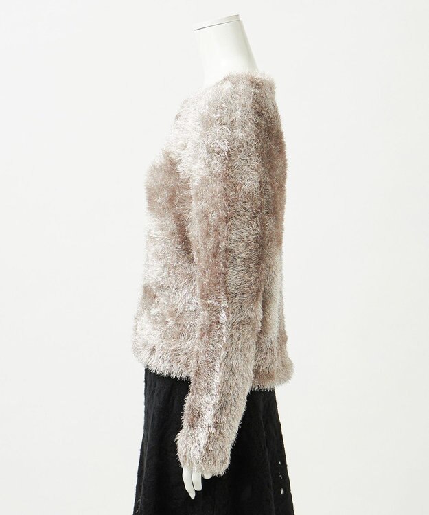 23区 L 【GOLD LABEL】メタリックファーモール ニット シルバー系