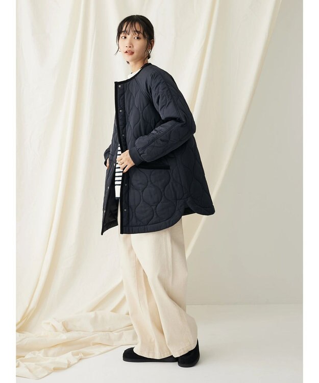 CRAFT STANDARD BOUTIQUE キルティングミドル丈コート Dark Navy