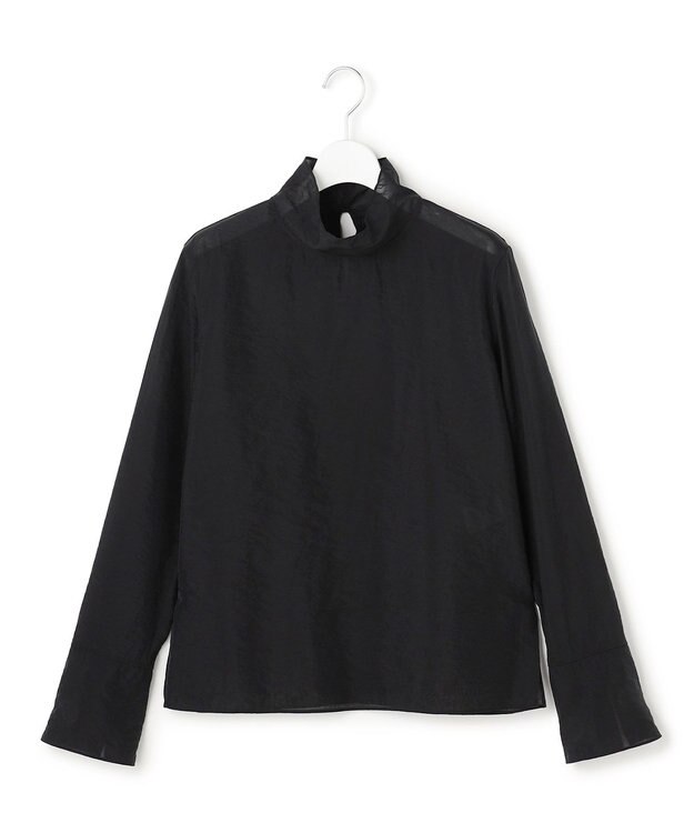 23区 【GOLD LABEL】オーガンジー タートルネック ブラウス ブラック系