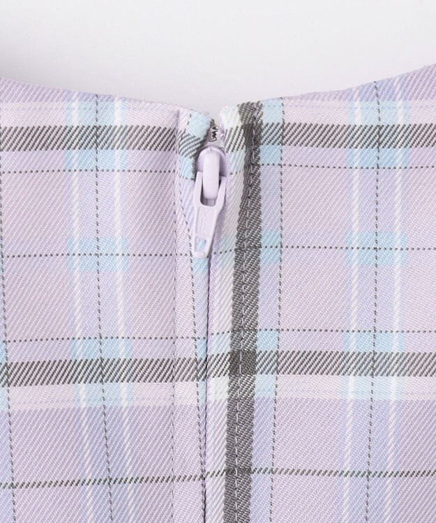 ANY KIDS チェック柄ジャンパースカート ラベンダー