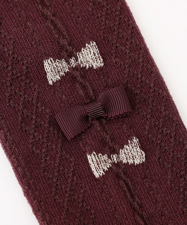 組曲 KIDS 【100-160㎝】トリオリボン タイツ バーガンディ系