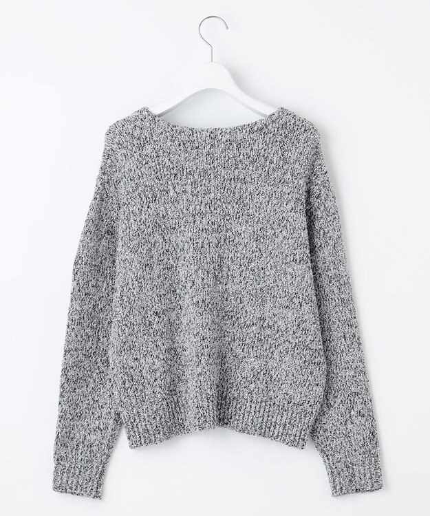 自由区 L 【洗える】ラメブークレ ニット ブルー系