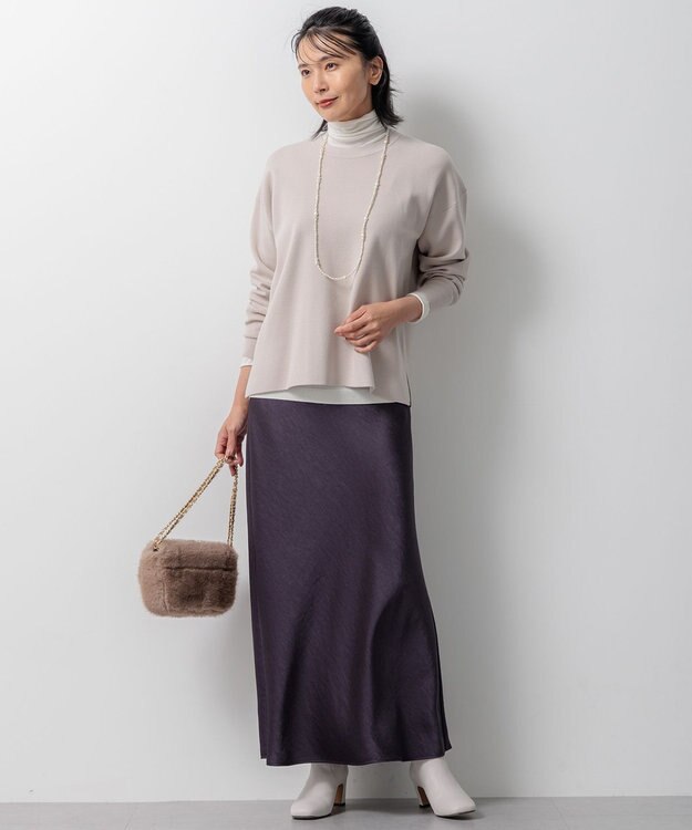 23区 S 【Oggi1月号/CLASSY.11月号掲載】スムージーコットン タートルネック ニット ホワイト系