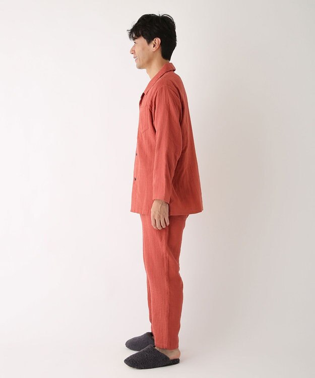 UCHINO マシュマロガーゼ ベーシック メンズパジャマ レッド