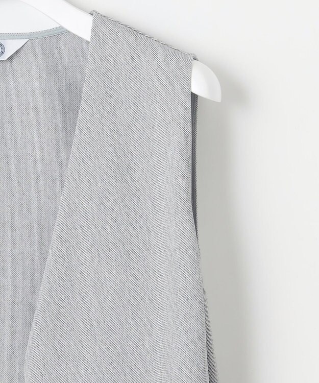 J.PRESS LADIES L リネンライクジャージー ロング ジレ ライトグレー系