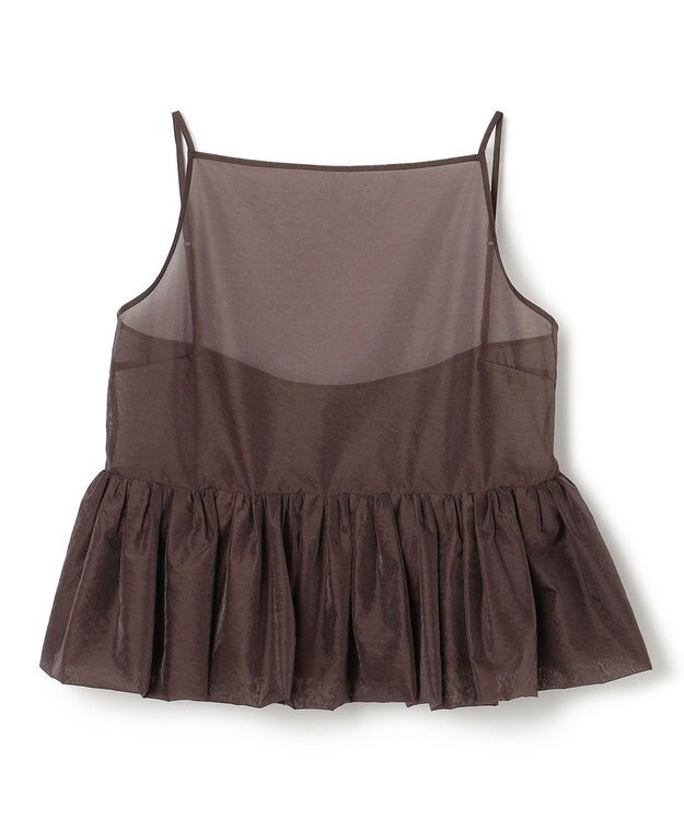 uncrave シアー オーガンジー ペプラム トップス ブラウン