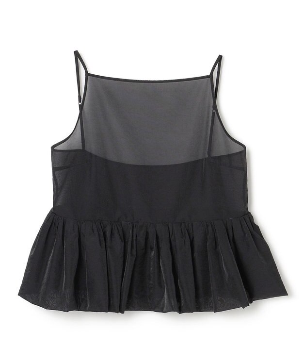 uncrave シアー オーガンジー ペプラム トップス ブラック（久慈暁子さん着用）