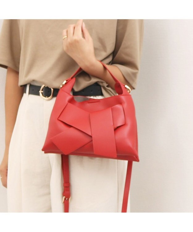 UNBILLION カシュカシュ cachecache / ビッグリボンスワローマチ2wayショルダー レッド