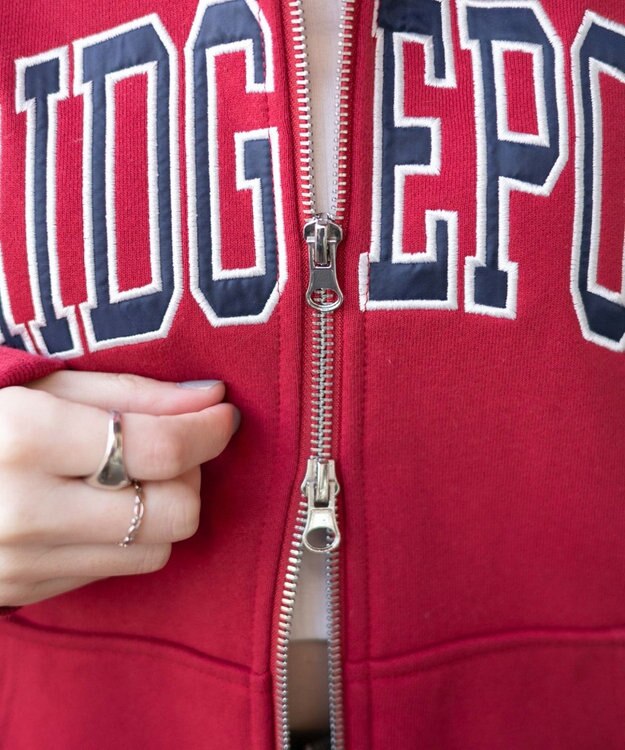 WEGO カレッジロゴビッグジップパーカー レッド