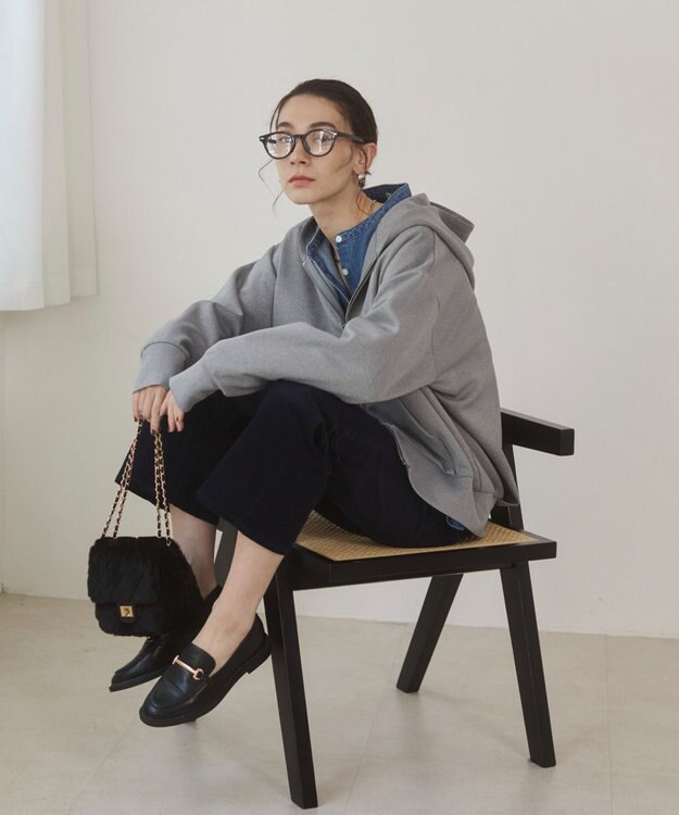 WEGO 【ANGIE VINTAGE】ダンボール ダブルジップパーカー フーディー 杢グレー