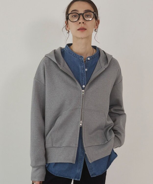 WEGO 【ANGIE VINTAGE】ダンボール ダブルジップパーカー フーディー 杢グレー