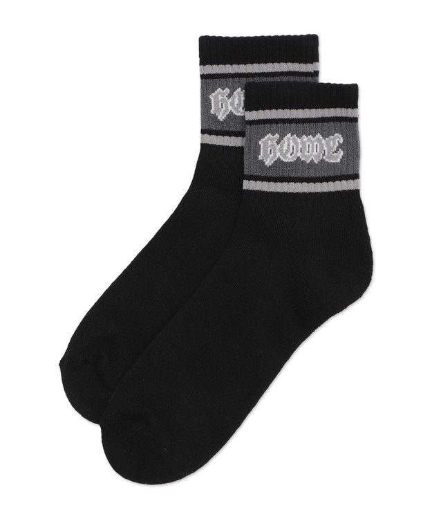 WEGO ラインロゴハイアンクルソックス ブラック