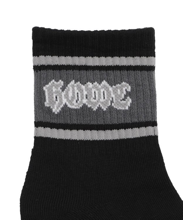 WEGO ラインロゴハイアンクルソックス ブラック