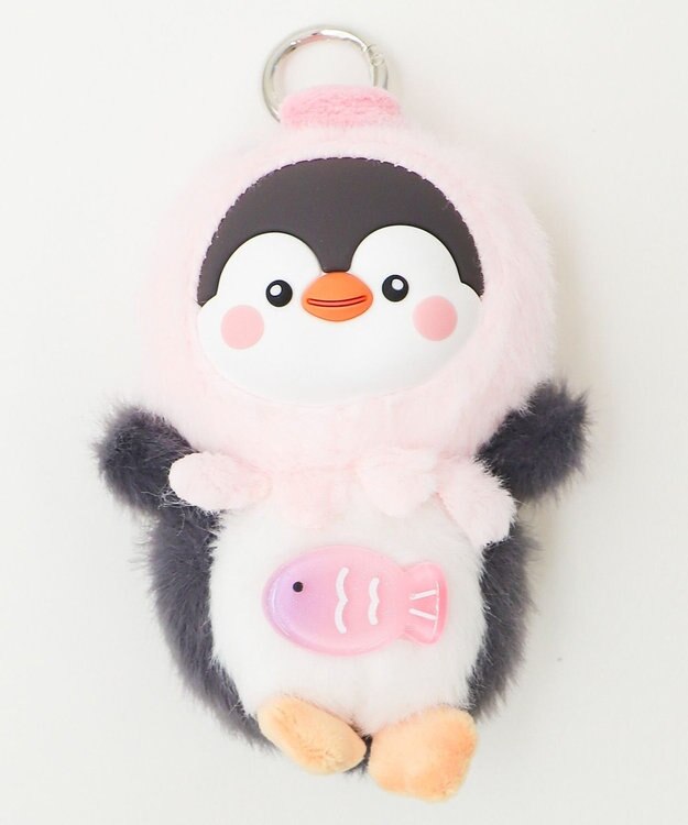 WEGO ぷっくりぺんぎんぬいぐるみキーホルダー ピンク