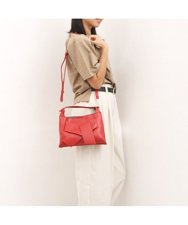 UNBILLION カシュカシュ cachecache / ビッグリボンスワローマチ2wayショルダー レッド