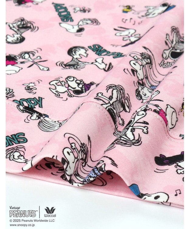 WACOAL ワコール_リラックス＆スリープ パジャマ 長袖 長ズボン 綿100%(本体) PEANUTS スヌーピー レディース FDX554 /ワコール ピンク