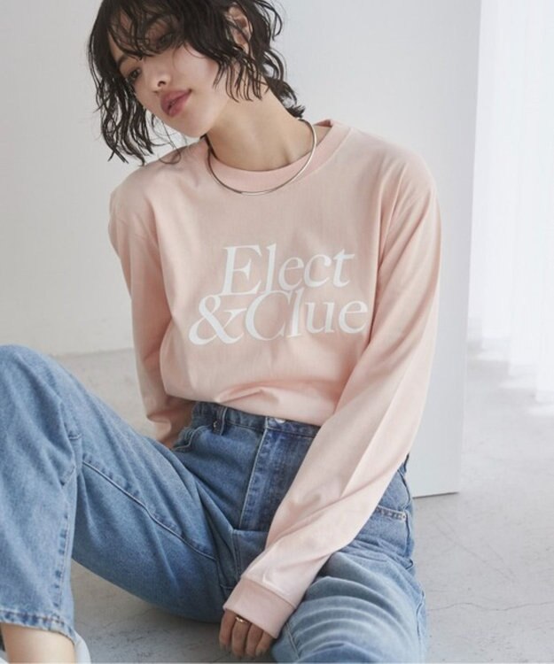 WEGO 【ANGIE VINTAGE】フロッキーロゴプリントロンT ライトピンク