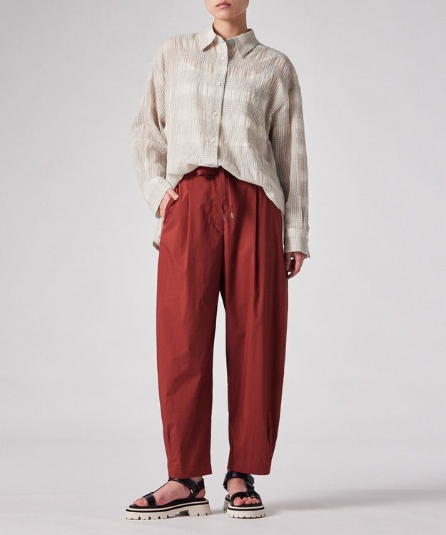Paul Smith ワッシャーチェック シアー 長袖 シャツ オフホワイト
