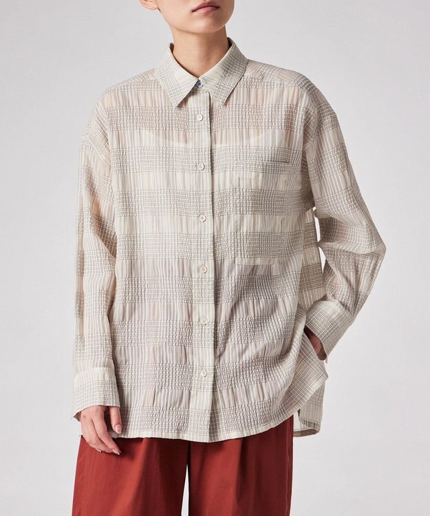 Paul Smith ワッシャーチェック シアー 長袖 シャツ