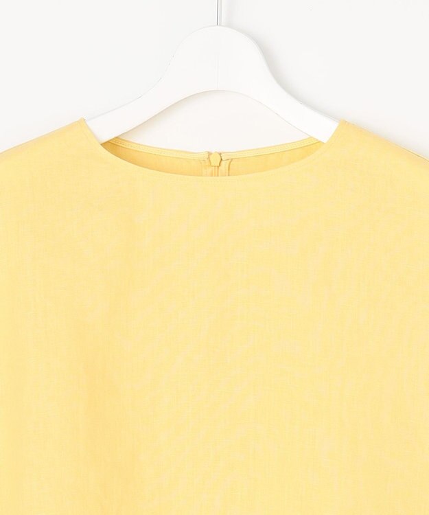 自由区 【XSサイズ～/洗える/セット可】エンブロイダリーリネンフレア袖 ブラウス ライトイエロー系