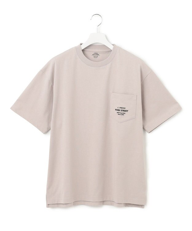 J.PRESS YORK STREET 【UNISEX】ワンポイント刺繍 ポケットTシャツ ベージュ系