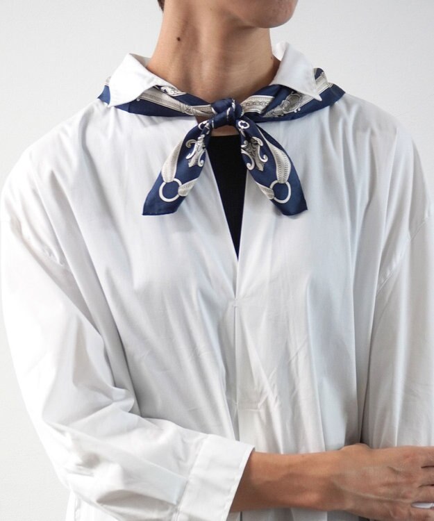 Marca 【Marcaオリジナル】ドッグ 小判 シルクツイル スカーフ ネイビー