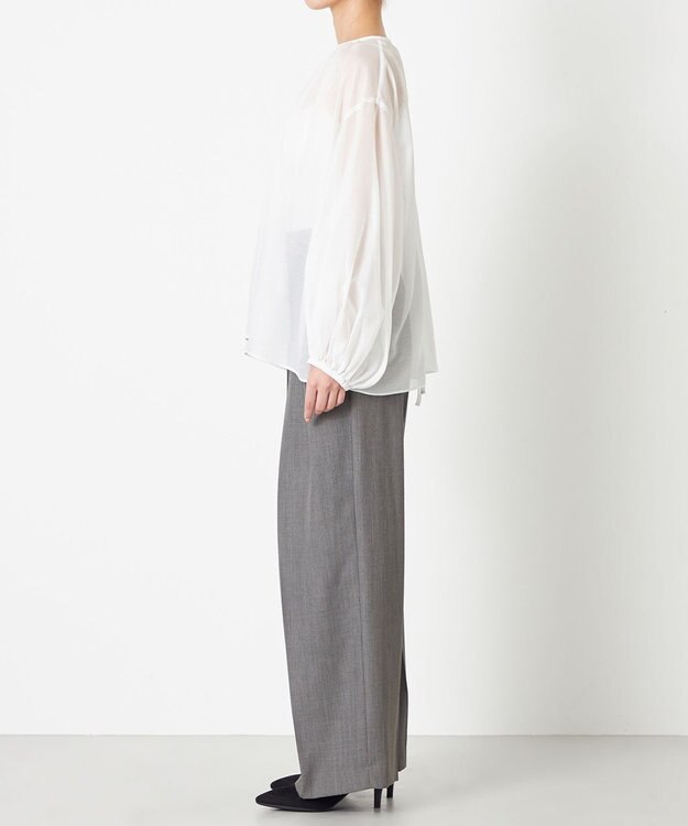 NAVE 【Nave】ブライトシアーボイル ギャザーブラウス ホワイト系