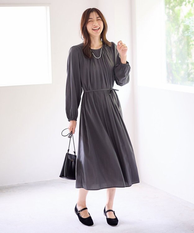 ANY ギャザーワンピース チャコール