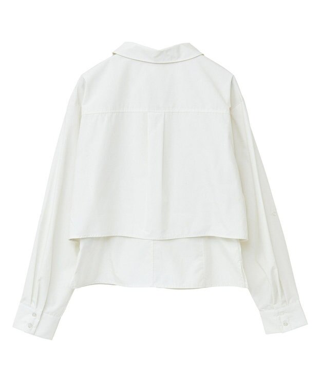 earth music&ecology ロールアップスリーブボクシーシャツ Off White